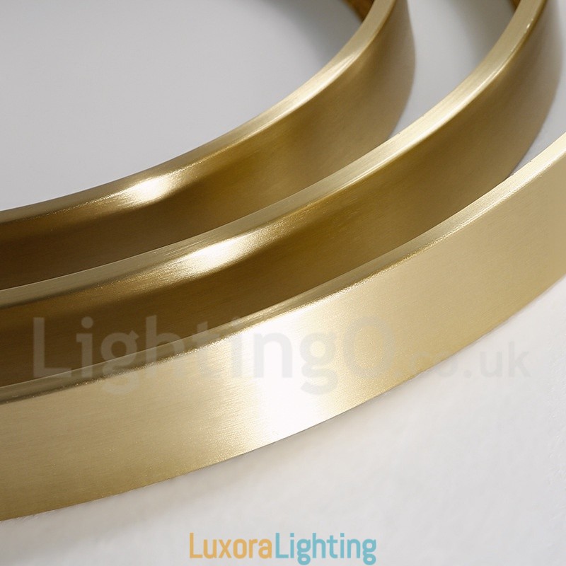 Designer Touch Decorative Brass Ultra Thin Round Dimmable Modern Contemporary Nordic Style Flush Mount Ceiling Lights with Acrylic Shade Also Can Be Used As Wall Light