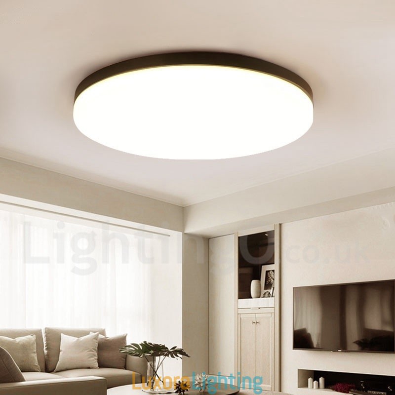Designer Touch Decorative Ultra Thin Round Dimmable Modern Contemporary Nordic Style Flush Mount Ceiling Lights with Acrylic Shade Also Can Be Used As Wall Light