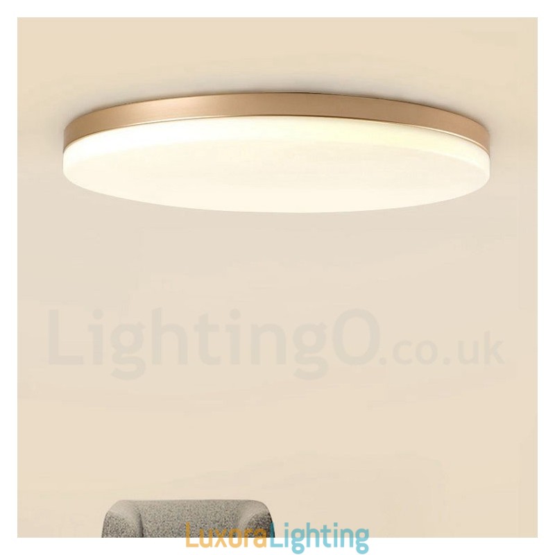 Designer Touch Decorative Ultra Thin Round Dimmable Modern Contemporary Nordic Style Flush Mount Ceiling Lights with Acrylic Shade Also Can Be Used As Wall Light