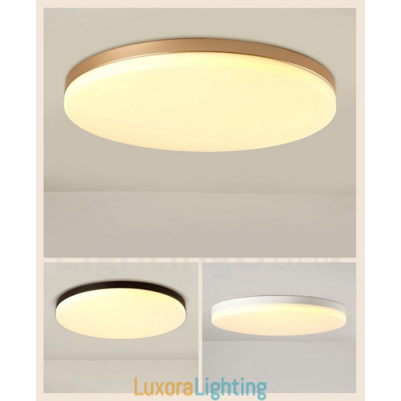 Designer Touch Decorative Ultra Thin Round Dimmable Modern Contemporary Nordic Style Flush Mount Ceiling Lights with Acrylic Shade Also Can Be Used As Wall Light