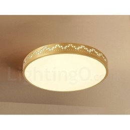 Designer Touch Decorative Round Pure Brass Modern Contemporary Nordic Style Flush Mount Ceiling Light with Acrylic Shade