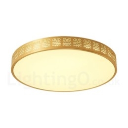 Designer Touch Decorative Round Pure Brass Modern Contemporary Nordic Style Flush Mount Ceiling Light with Acrylic Shade