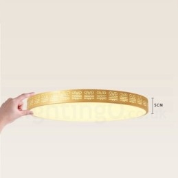 Designer Touch Decorative Round Pure Brass Modern Contemporary Nordic Style Flush Mount Ceiling Light with Acrylic Shade