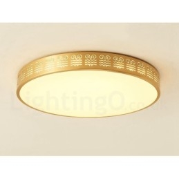 Designer Touch Decorative Round Pure Brass Modern Contemporary Nordic Style Flush Mount Ceiling Light with Acrylic Shade