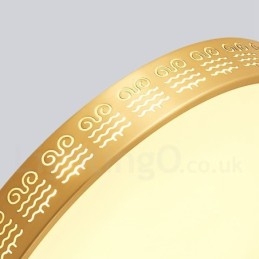 Designer Touch Decorative Round Pure Brass Modern Contemporary Nordic Style Flush Mount Ceiling Light with Acrylic Shade