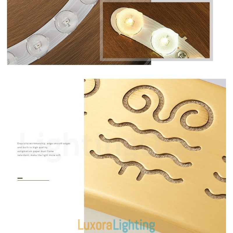 Designer Touch Decorative Round Pure Brass Modern Contemporary Nordic Style Flush Mount Ceiling Light with Acrylic Shade