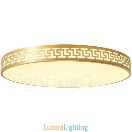 Designer Touch Decorative Round Pure Brass Modern Contemporary Nordic Style Flush Mount Ceiling Light with Acrylic Shade