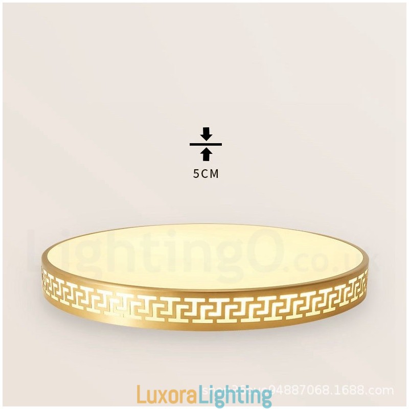 Designer Touch Decorative Round Pure Brass Modern Contemporary Nordic Style Flush Mount Ceiling Light with Acrylic Shade