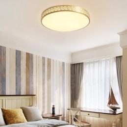 Designer Touch Decorative Round Pure Brass Modern Contemporary Nordic Style Flush Mount Ceiling Light with Acrylic Shade