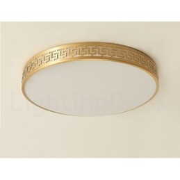 Designer Touch Decorative Round Pure Brass Modern Contemporary Nordic Style Flush Mount Ceiling Light with Acrylic Shade