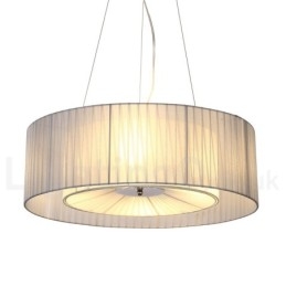 Designer Touch Decorative Drum 4 Light Pendant Modern Light with Fabric Shade