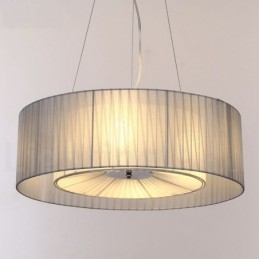 Designer Touch Decorative Drum 4 Light Pendant Modern Light with Fabric Shade