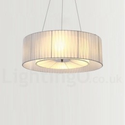 Designer Touch Decorative Drum 4 Light Pendant Modern Light with Fabric Shade