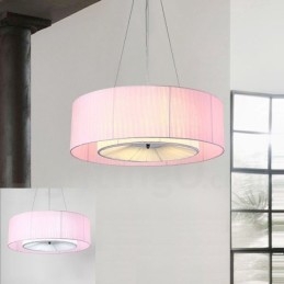 Designer Touch Decorative Drum 4 Light Pendant Modern Light with Fabric Shade
