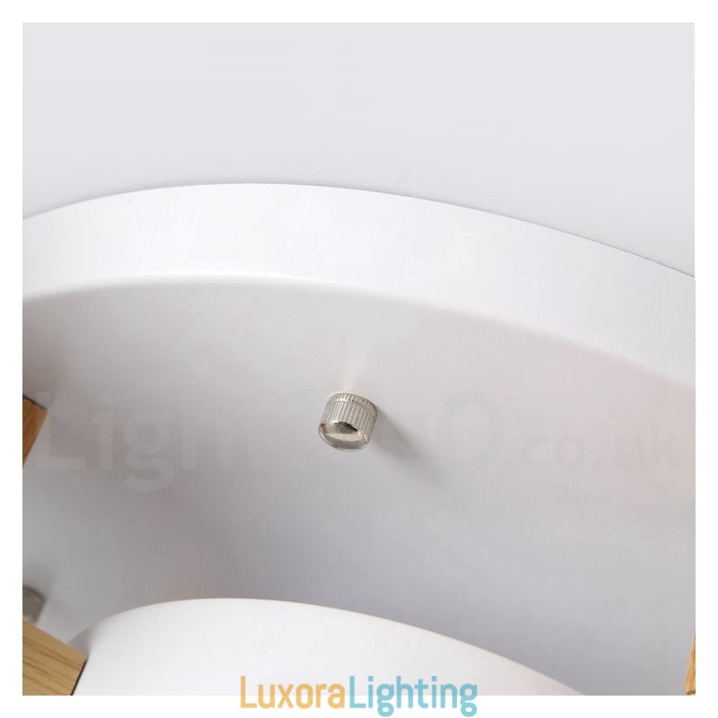 Designer Touch Decorative Wood Chandelier Modern Contemporary Nordic Style Flush Mount Ceiling Light with Acrylic Shade