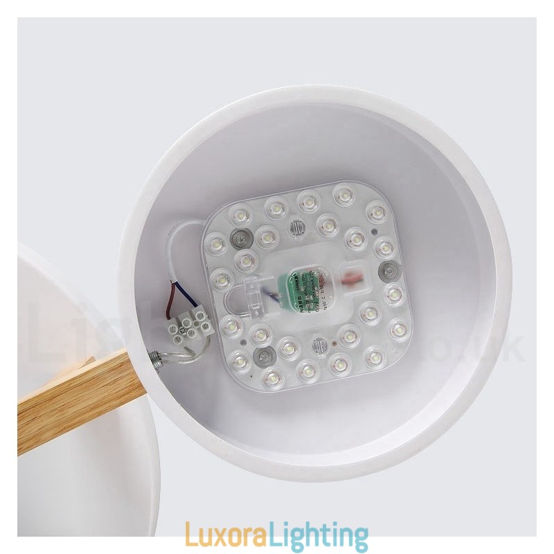 Designer Touch Decorative Wood Chandelier Modern Contemporary Nordic Style Flush Mount Ceiling Light with Acrylic Shade