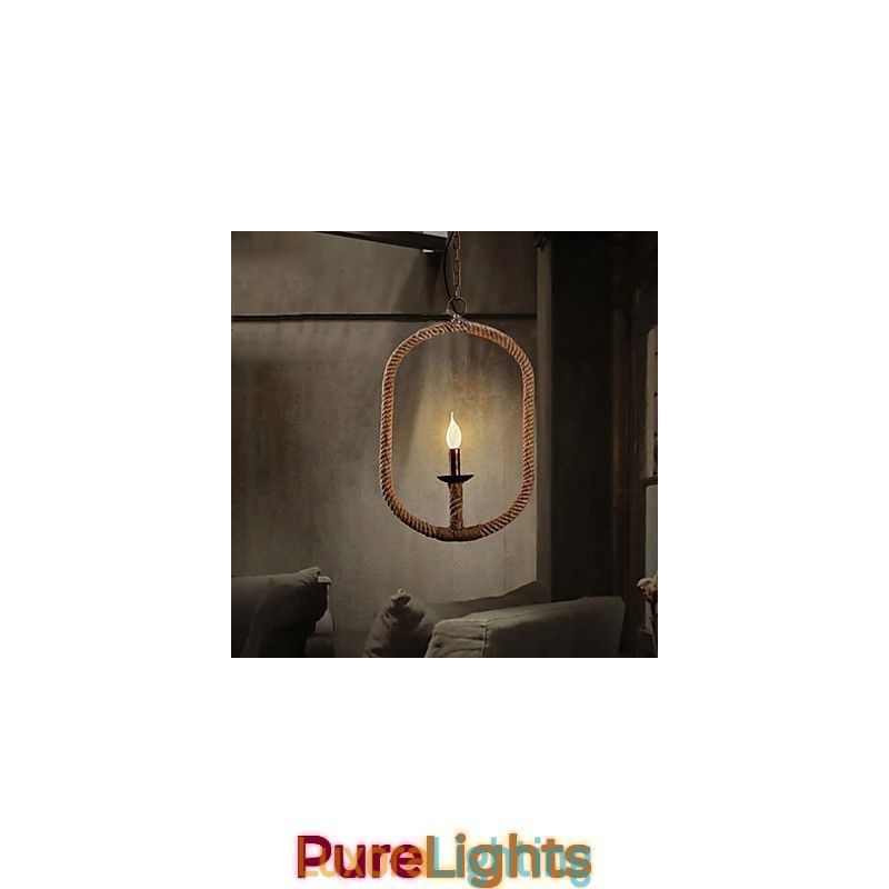 Designer Touch Decorative Retro 1 Lamp Hemp Rope Chandelier Retro Country Style