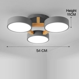 Designer Touch Decorative Wood Chandelier Modern Contemporary Nordic Style Flush Mount Ceiling Light with Acrylic Shade