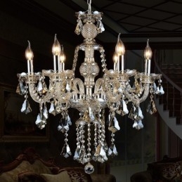 Designer Touch Decorative 6 Lights Retro Cognac Color K9 Crystal Modern Chandelier