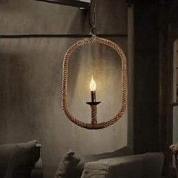 Designer Touch Decorative Retro 1 Lamp Hemp Rope Chandelier Retro Country Style