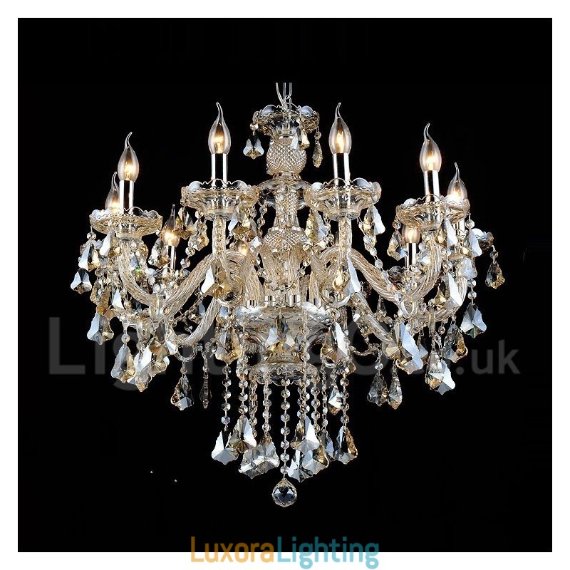 Designer Touch Decorative Retro Cognac Color K9 Crystal Modern Chandelier