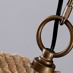 Designer Touch Decorative Retro 1 Lamp Hemp Rope Chandelier Retro Country Style