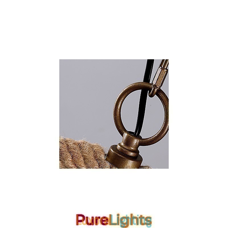 Designer Touch Decorative Retro 1 Lamp Hemp Rope Chandelier Retro Country Style
