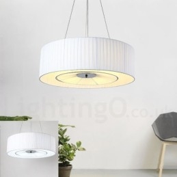 Designer Touch Decorative Drum 4 Light Pendant Modern Light with Fabric Shade