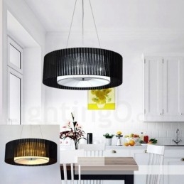Designer Touch Decorative Drum 4 Light Pendant Modern Light with Fabric Shade