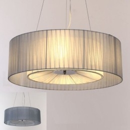 Designer Touch Decorative Drum 4 Light Pendant Modern Light with Fabric Shade