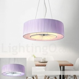 Designer Touch Decorative Drum 4 Light Pendant Modern Light with Fabric Shade