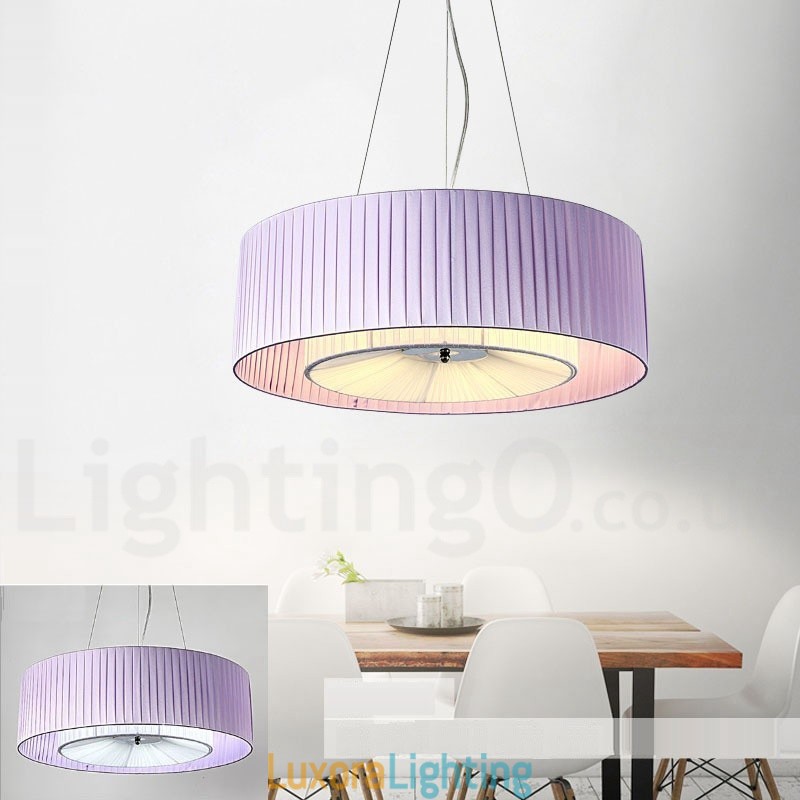 Designer Touch Decorative Drum 4 Light Pendant Modern Light with Fabric Shade