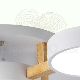 Designer Touch Decorative Wood Chandelier Modern Contemporary Nordic Style Flush Mount Ceiling Light with Acrylic Shade