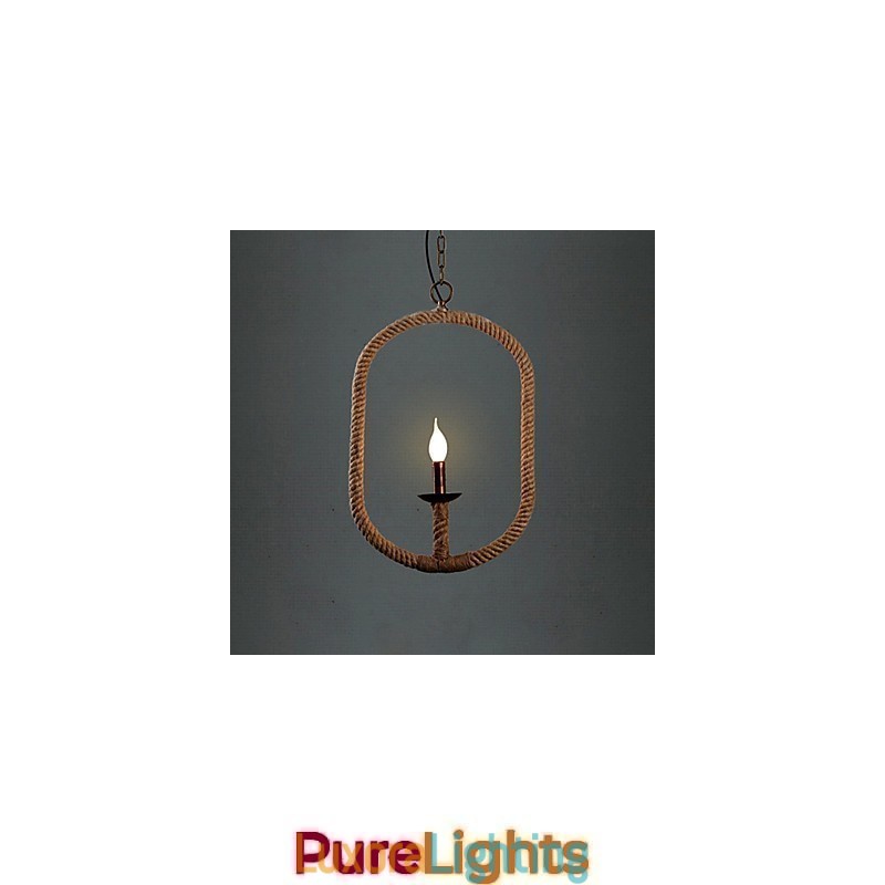 Designer Touch Decorative Retro 1 Lamp Hemp Rope Chandelier Retro Country Style