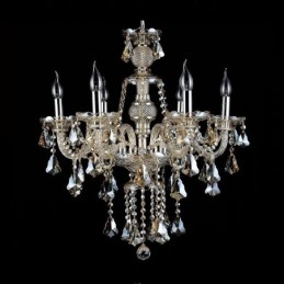 Designer Touch Decorative 6 Lights Retro Cognac Color K9 Crystal Modern Chandelier
