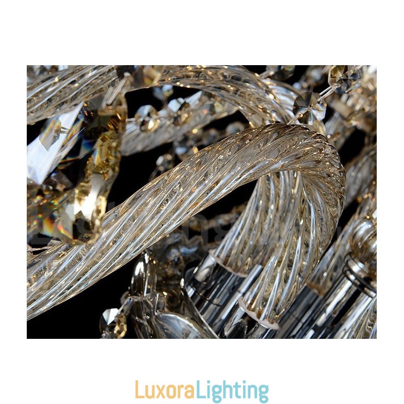 Designer Touch Decorative 6 Lights Retro Cognac Color K9 Crystal Modern Chandelier