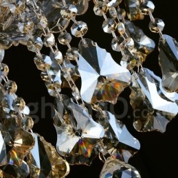 Designer Touch Decorative 6 Lights Retro Cognac Color K9 Crystal Modern Chandelier