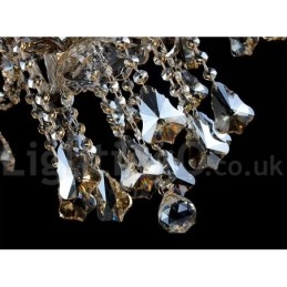 Designer Touch Decorative 6 Lights Retro Cognac Color K9 Crystal Modern Chandelier