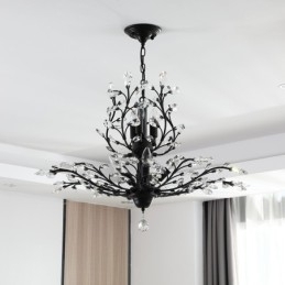 Designer Touch Decorative Crystal Iron Painting Chandelier with Crystal Modern Lighting Lamp
