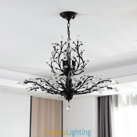 Designer Touch Decorative Crystal Iron Painting Chandelier with Crystal Modern Lighting Lamp