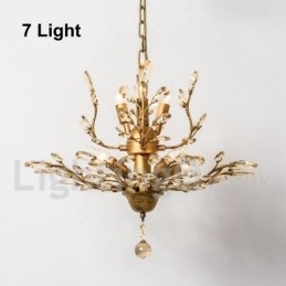 Designer Touch Decorative Crystal Iron Painting Chandelier with Crystal Modern Lighting Lamp