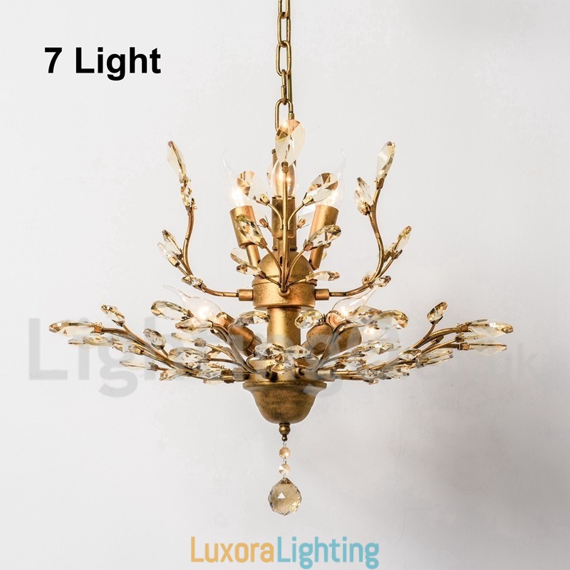 Designer Touch Decorative Crystal Iron Painting Chandelier with Crystal Modern Lighting Lamp