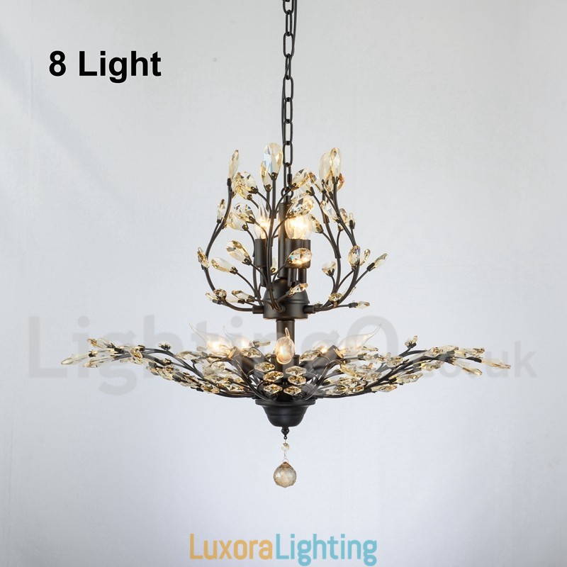 Designer Touch Decorative Crystal Iron Painting Chandelier with Crystal Modern Lighting Lamp