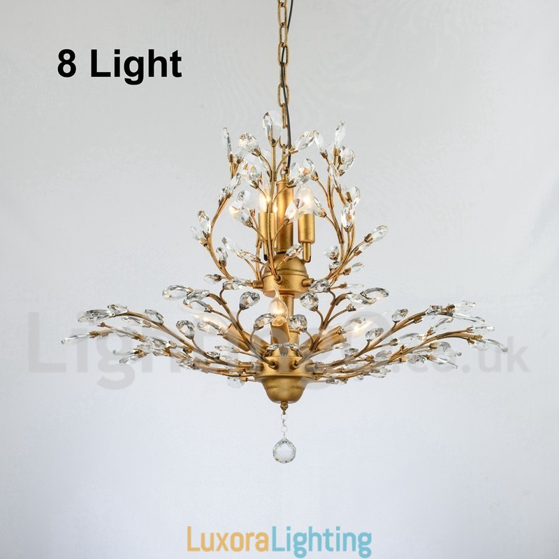 Designer Touch Decorative Crystal Iron Painting Chandelier with Crystal Modern Lighting Lamp