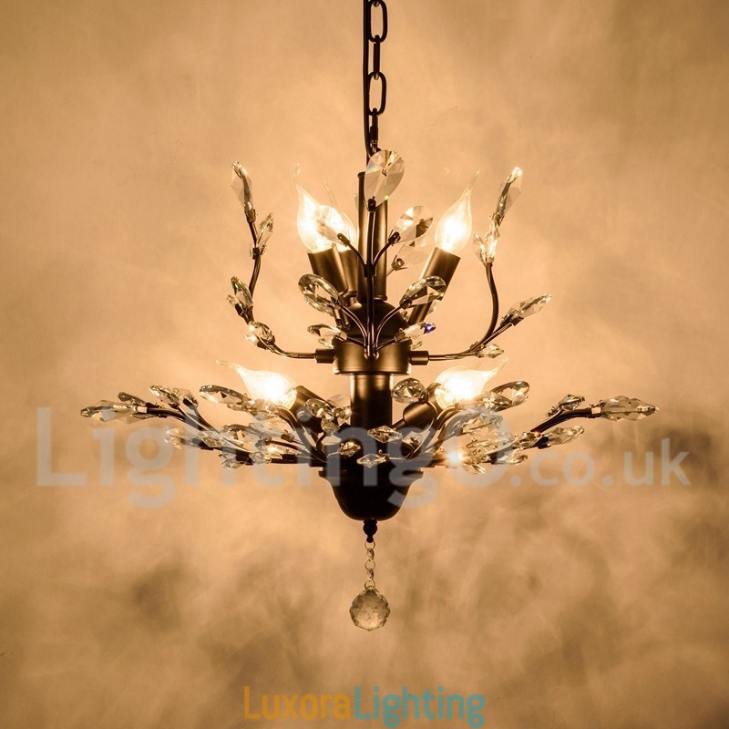 Designer Touch Decorative Crystal Iron Painting Chandelier with Crystal Modern Lighting Lamp