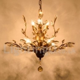 Designer Touch Decorative Crystal Iron Painting Chandelier with Crystal Modern Lighting Lamp