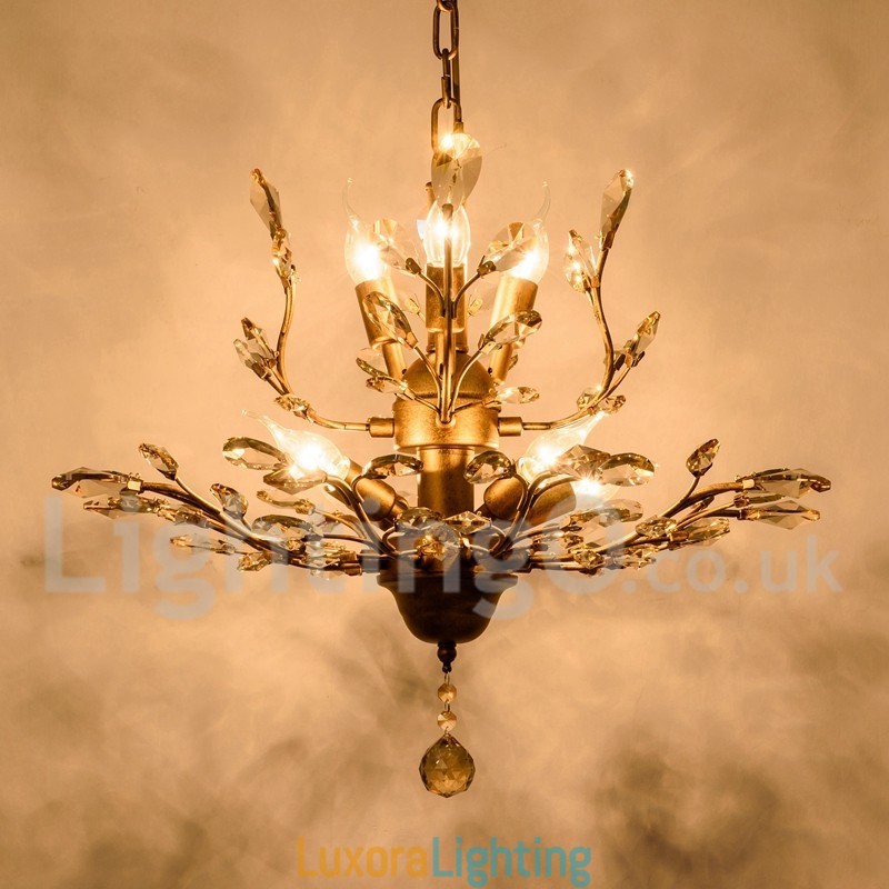 Designer Touch Decorative Crystal Iron Painting Chandelier with Crystal Modern Lighting Lamp