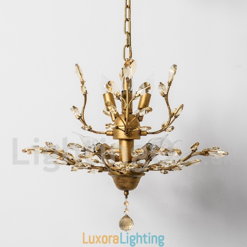 Designer Touch Decorative Crystal Iron Painting Chandelier with Crystal Modern Lighting Lamp