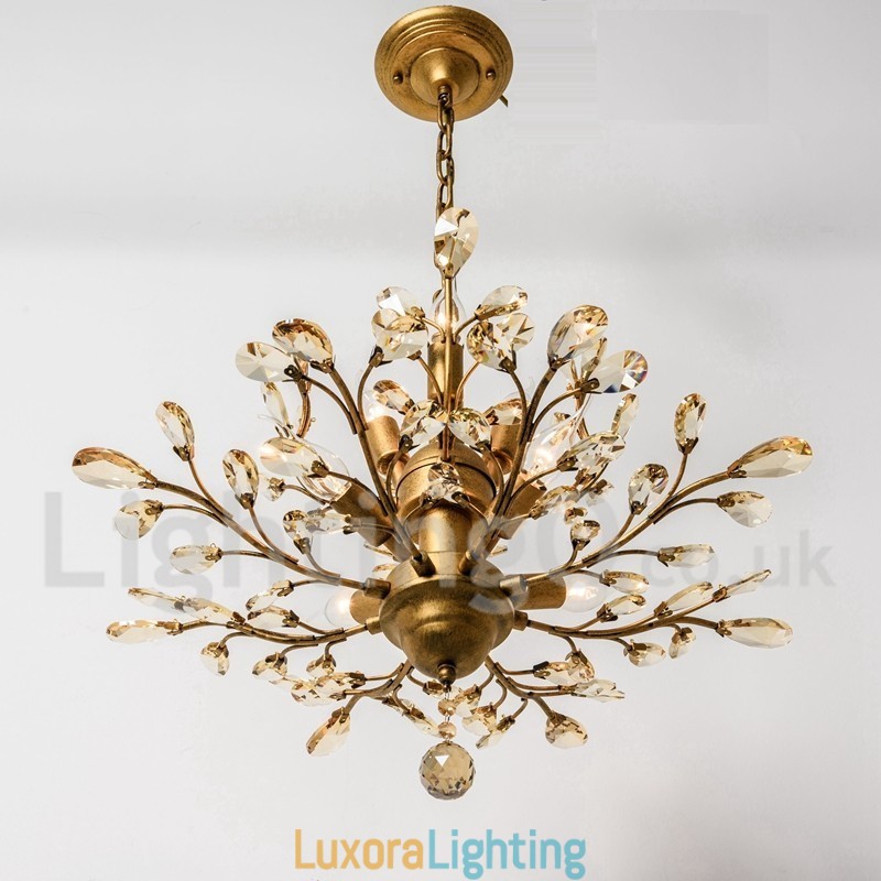 Designer Touch Decorative Crystal Iron Painting Chandelier with Crystal Modern Lighting Lamp