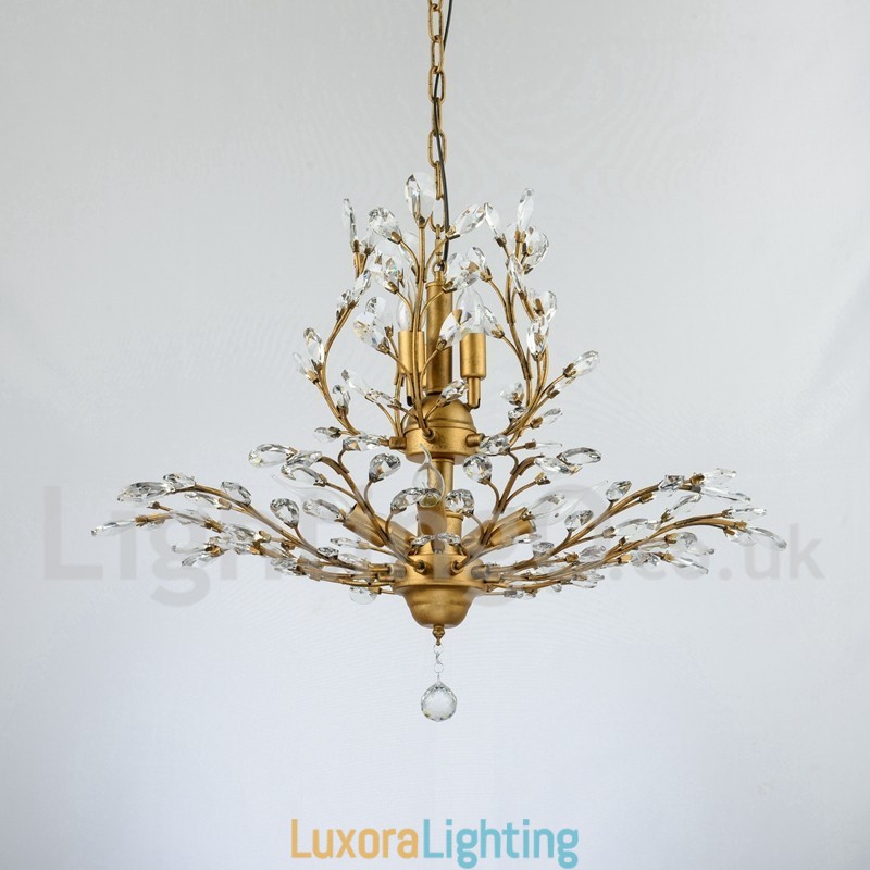 Designer Touch Decorative Crystal Iron Painting Chandelier with Crystal Modern Lighting Lamp